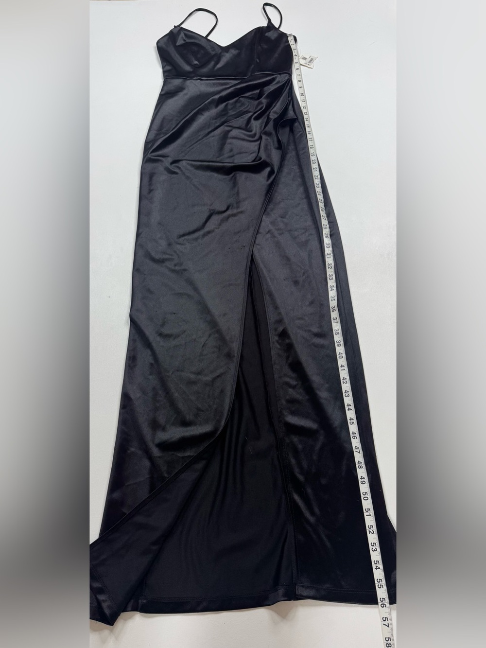NWT Altar'd State Black Satin Slit Evening Gown Size Large - Picture 6 of 11